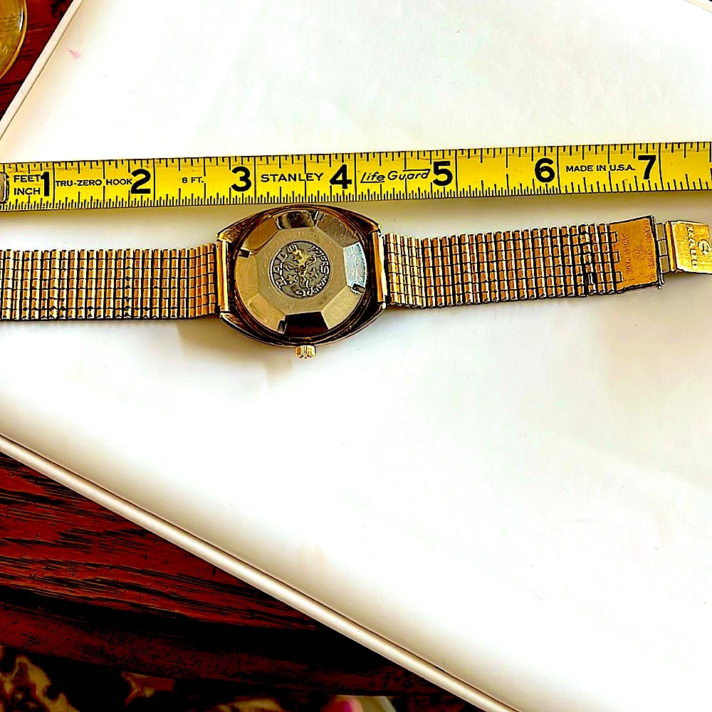Preloved VTG Men Rado Marco PoloSwiss MadeAutomatic&Date GoldFace.Works well. - Picture 3 of 13
